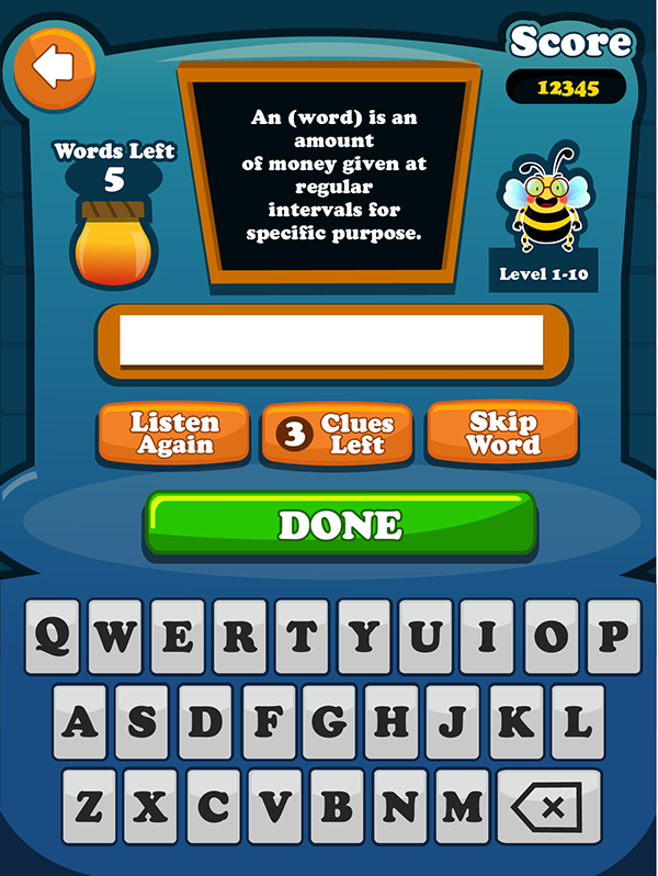 Spelling Bee Word Game IOS App on Behance