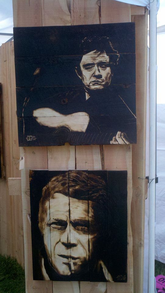 johnny cash pyrography Wood Burning relief carving wood carving rustic