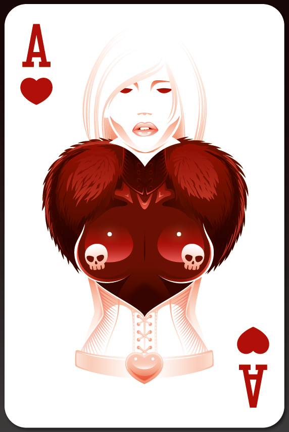 cards girls Playing Cards vector art