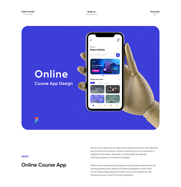 Online learning course app