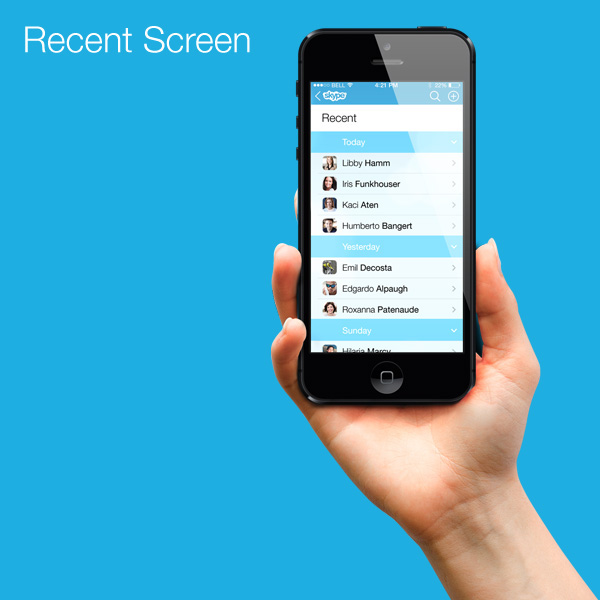 ios7 UI Skype redesign skype redesign ios7 skype iOS 7 iphone5 user interface