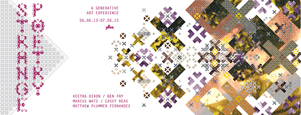 generative art ybca Exhibition Dextro Marius Watz Keetra Dixon Casey Reas Ben Fry Matthew Plummer Fernandez Hypothetical san francisco California systems pattern