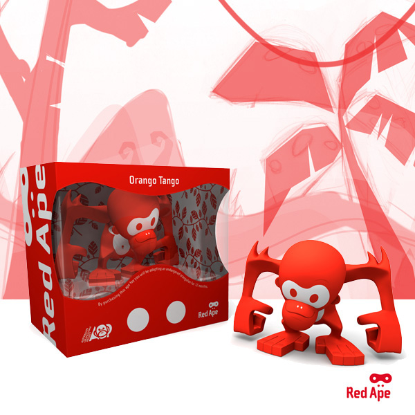 illustration studio  red ape monkey orangutan tshirt giraffe toy toy packaging studio