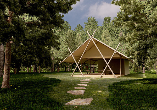 3d visualisation ltd  tent trees Landscape