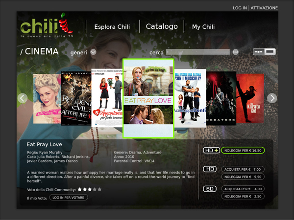 chili tv GUI graphic interface tv Web