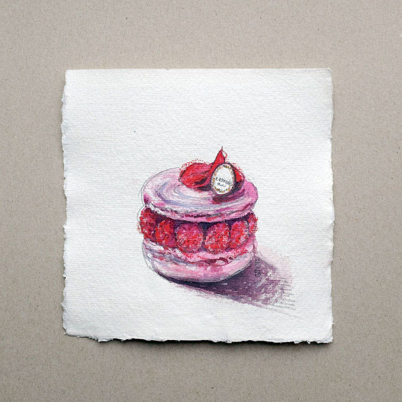 Paris cake cake illustration Laduree macarons laduree illustration cake painting pastry illustration pastry handmade