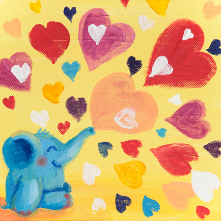 print giclee archival canvas paper etsy Oksancia Hobby adventure animal elephant cute card children's decor Rondy happy positivity sweet shop sale Promotion