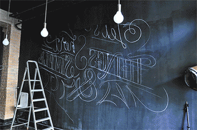 Chalk Lettering lettering chalk pinch barber shop wall haircut type