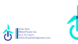 wind power corporate stationary envelope business card windmill blue White clean