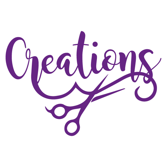creations hair branding Logo purple
