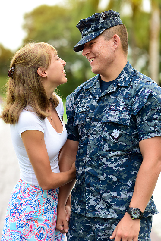Love couple navy kissing memorial island summer florida beach Lily Pulitzer Sunny