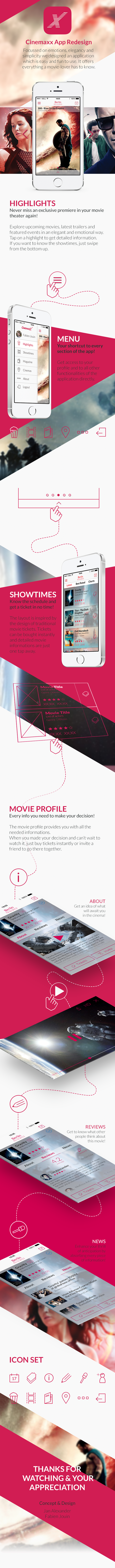 Cinemaxx ios7 app mobile design UI ux Movies movie theatre movie Cinema showtimes icons Icon flat design