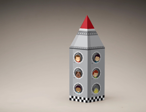 graphic design  package countdown rocket Birthday toy