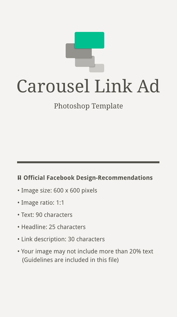 Facebook Carousel Link Ad – free Photoshop Template