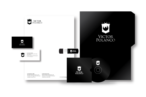 logo Logotype design victor polanco serif black & white Corporate Identity Identidad Corporativa marca personal personal branding heraldry