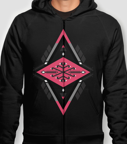 neon vector ornament symmetry geometric decorative Orient anatolian symbol Native triangle octagonal t-shirt print Clothing