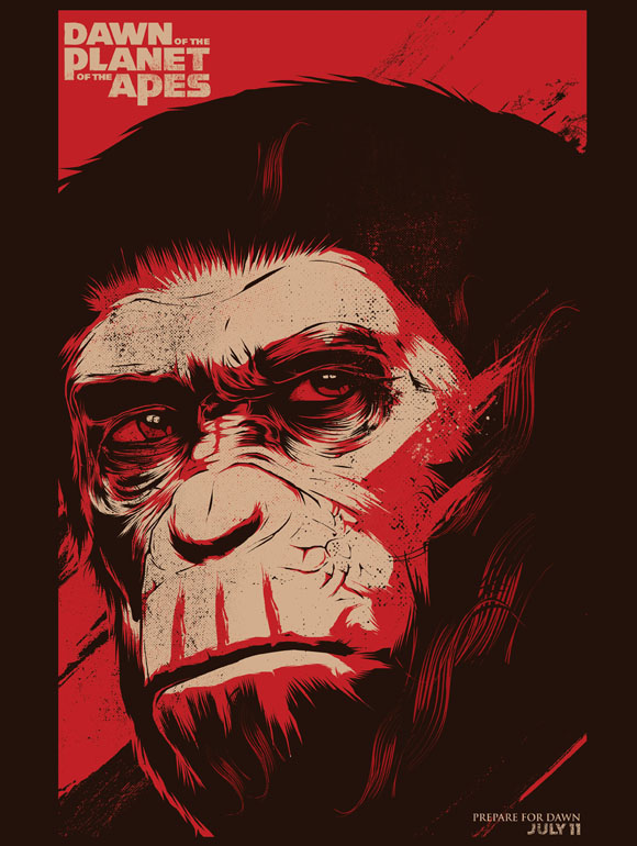 apes DAWN Caesar movie poster hydro74 vector