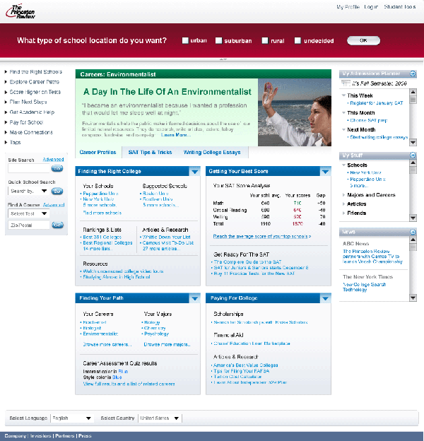 test prep college admissions User Experience Design