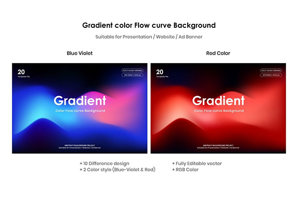 Gradient color Flow curve Background