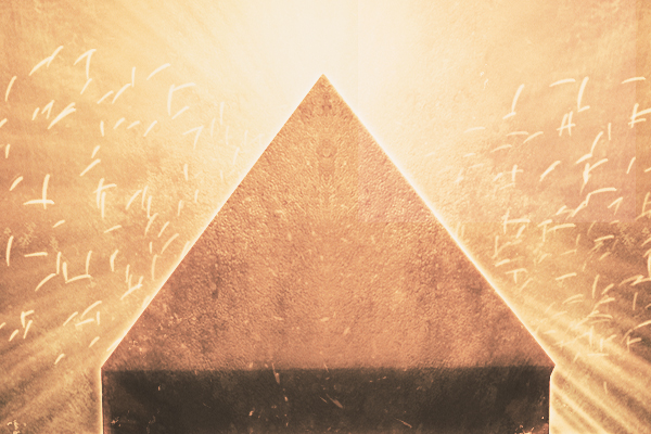 illuminati pyramid light statue fire
