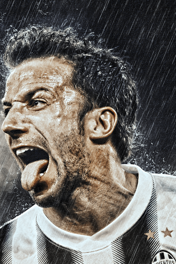sport  soccer  Juventus  Del Piero  rain  italy photoshop manipulation mundial Champions