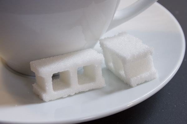 cinderblocks sugar casting food design