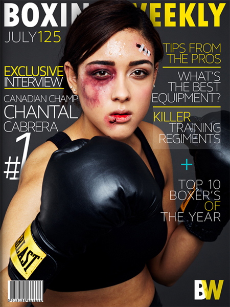 Magazine Cover modelling Special Effects Boxing print