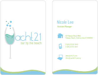 bar beach yacht21 singapore beer wine Spirits Corporate Identity namecards letterhead envelopes complimentary slip