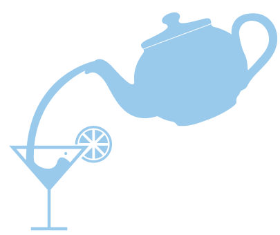 teapot cocktails CockPot Searching For Skylarks graphic Isometric Pantone 291c