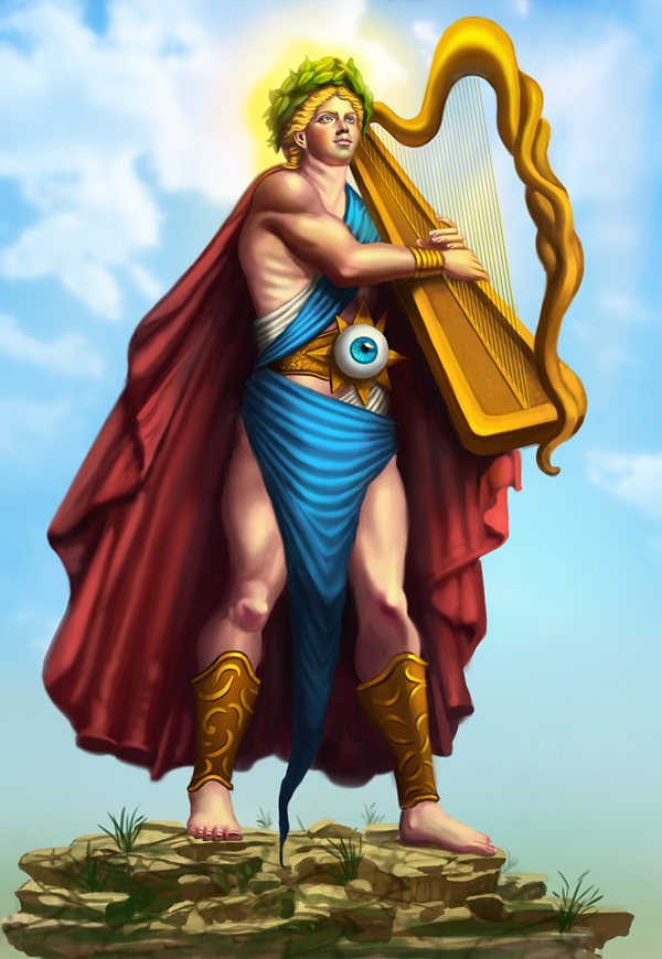 Illustration of the Greek Mythological God 'Apollo' .