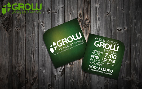 church Ministry youth Business Cards leaf shaped  College Group