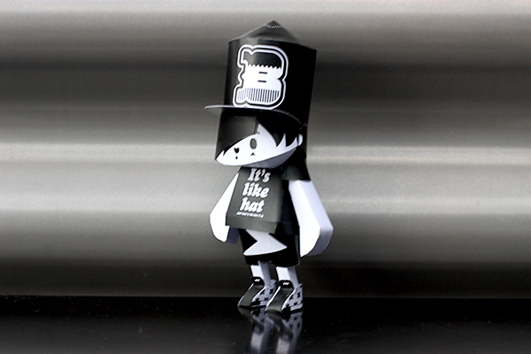 new era cap streetart wheat paste all caps Character cute black and white bold paper toy cut out toy download