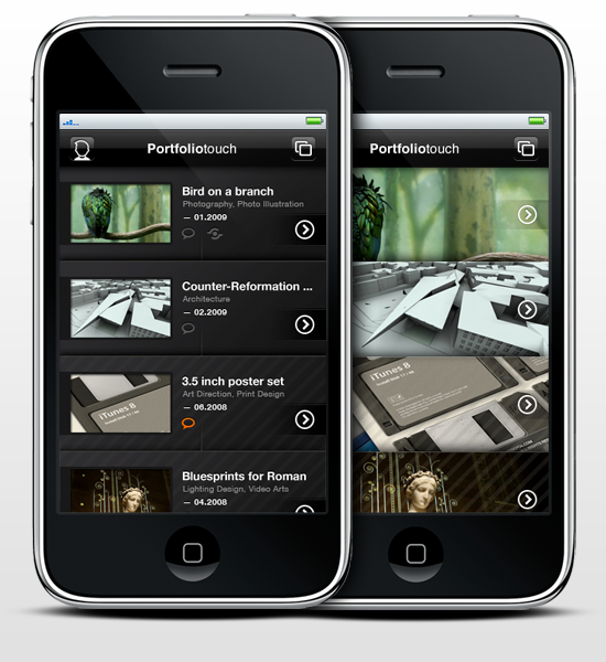 GUI graphical user interface iphone portfolio