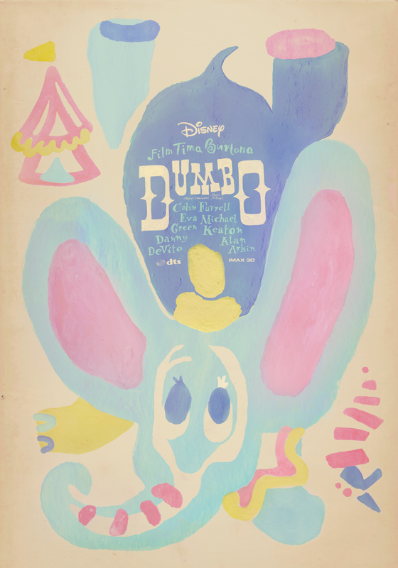 Dumbo Tim Burton disney elephant ILLUSTRATION  children Circus zoo children illustration poster