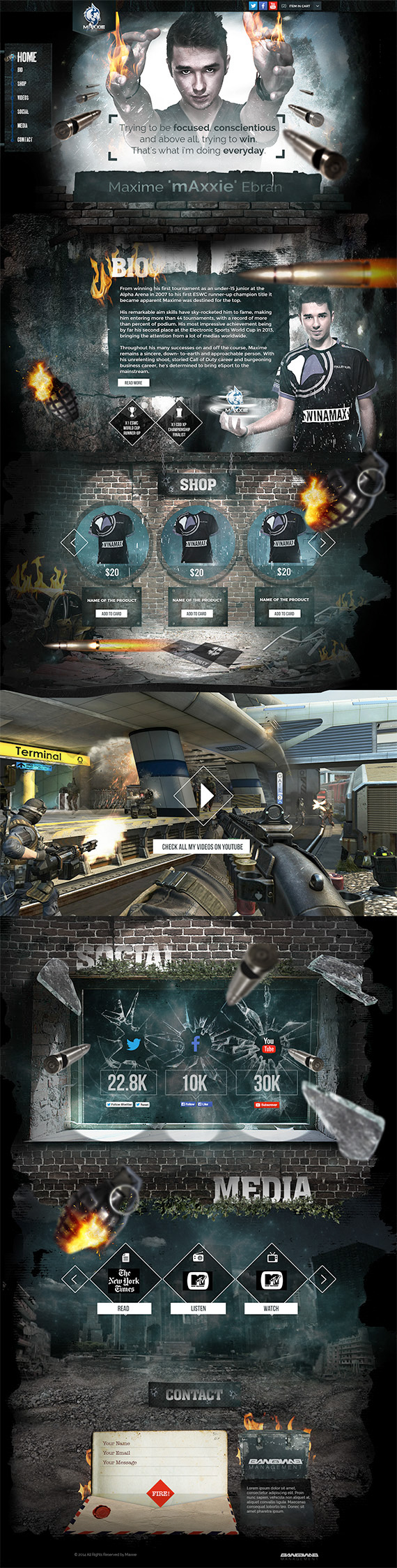 Games call of duty War Webdesign parallax 99Designs