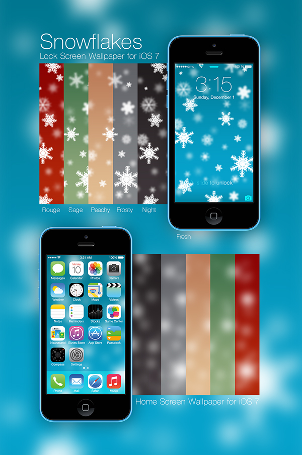 iphone Christmas wallpaper iphone 5s iphone 5c iphone 5 snow snowflakes peachy rouge fresh Frosty night Sage