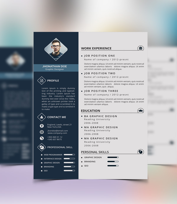 Resume CV curriculam vitae clean nice Eye-Catching professional cover latter