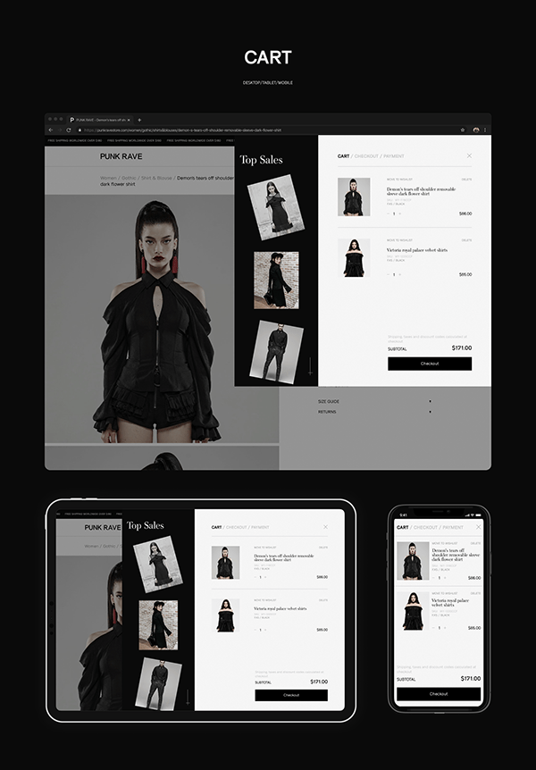 E-commerce fashion website | PUNK RAVE