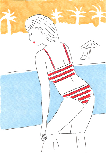 ILLUSTRATION  illust summer Love girl colorful Drawing  pen simple swimsuit