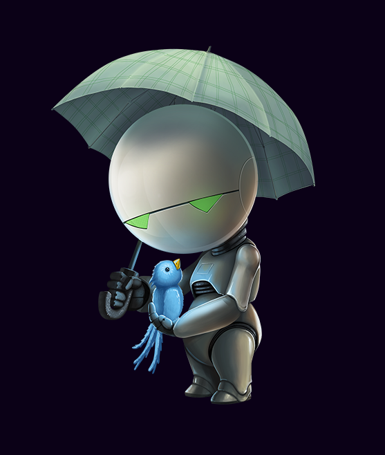 Fan Art  character owl bender Marvin paranoid android CG Digital Art  painting   Character design  prints