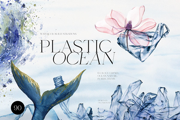 Plastic Ocean Watercolor collection