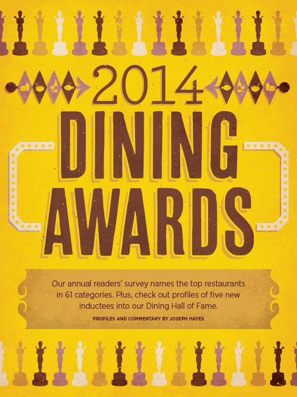 dining dining awards Orlando Magazine yellow texture vintage type