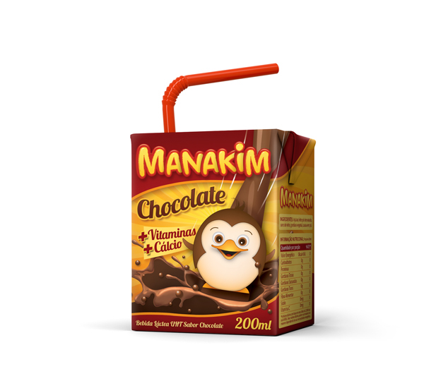 logo package Character Mascot penguin chocolate milk