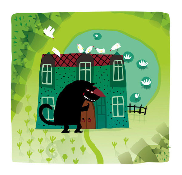 tale story vector forest wood wolf house children book kid kids child pigeon lac green fresh