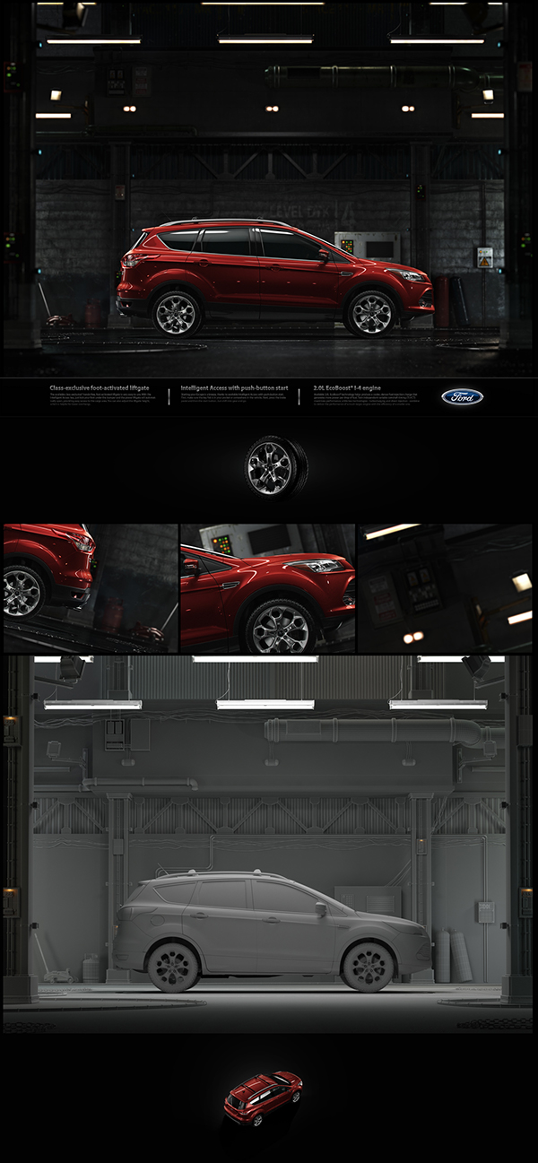 visualization CGI car Ford escape