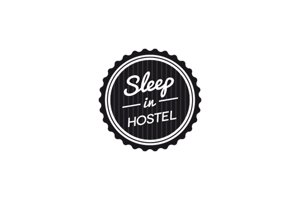 sleep in hostel logo Logotype visual identity poznan sleep hostel hotel