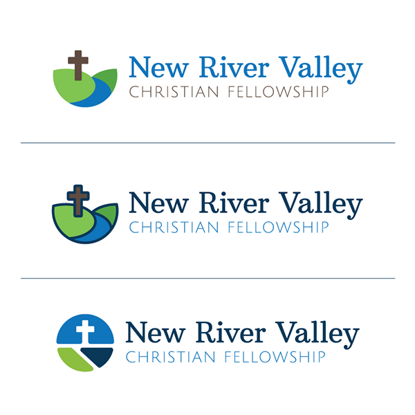 church Christian cross logo river valley religious