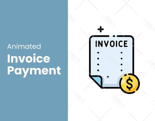 invoice document animated coin financial transaction money payment business digital
