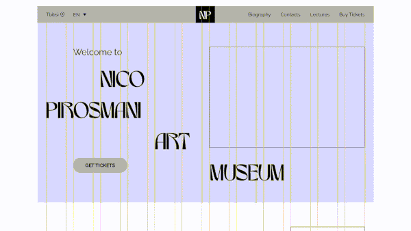 Landing page concept for Pirosmani museum