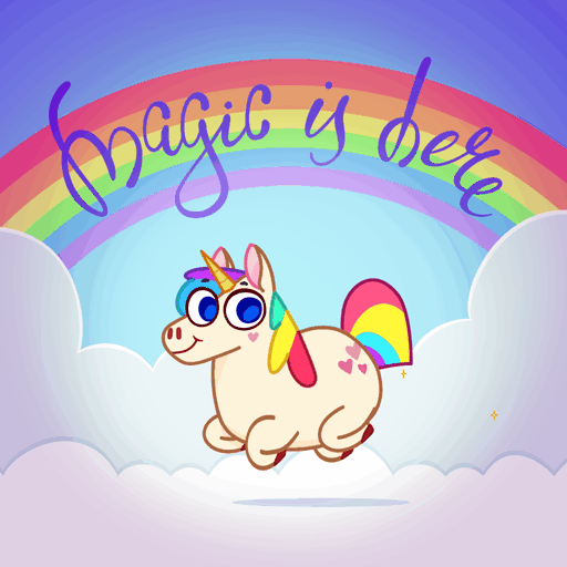 Rainbow Unicorn - Animated stickers for Telegram